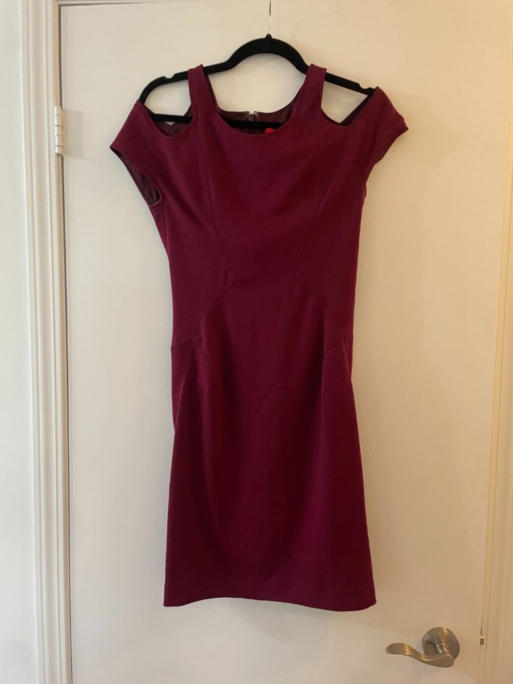 Zac Posen Burgundy Off-Shoulder Bodycon Dress Size 0